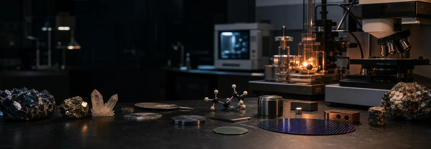 Abstract materials-science hero artwork from the Materia website